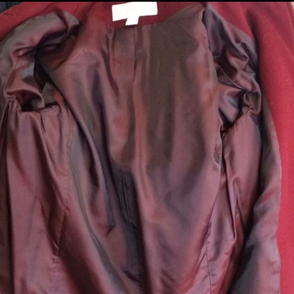 Liz Claiborne Wine Berry Lined Lambswool Coat - Picture 5 of 8